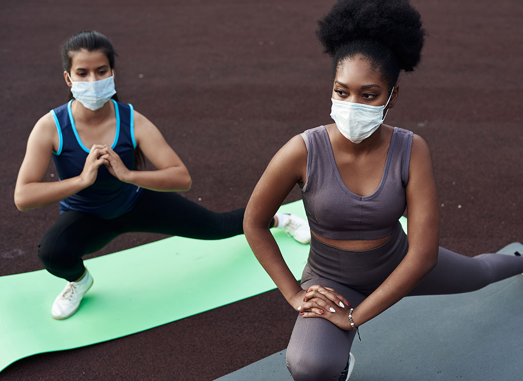 Women doing yoga