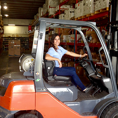 Moore Supply Co. employee using forklift