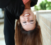 Katie S funny photo (she's upside down)