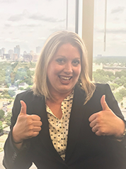 Annette M funny photo (she has a big smile with thumbs up)