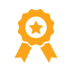 Icon depicting an award ribbon with a star