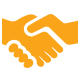 Icon depicting a hand grabbing another hand in aid