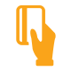 Icon depicting a hand holding a bank card