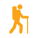Icon depicting a person hiking