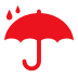 Pictoral icon depicting an umbrella