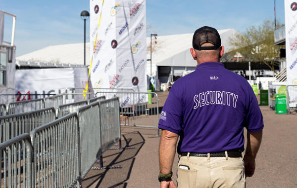 Security guard at working at event